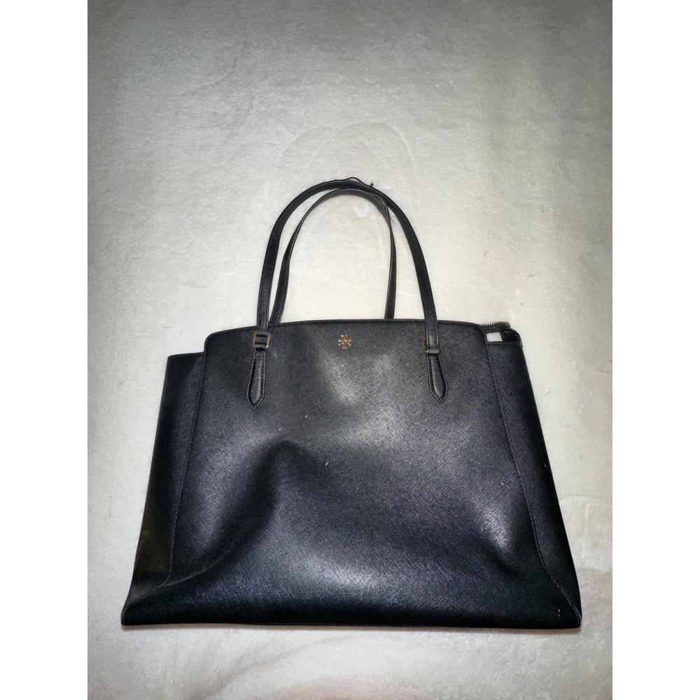 Tory Burch Black Tote Bag Handbag Purse Work Travel Carryall